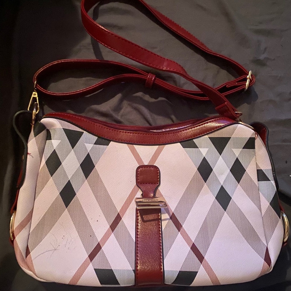 Burgundy & Black Purse